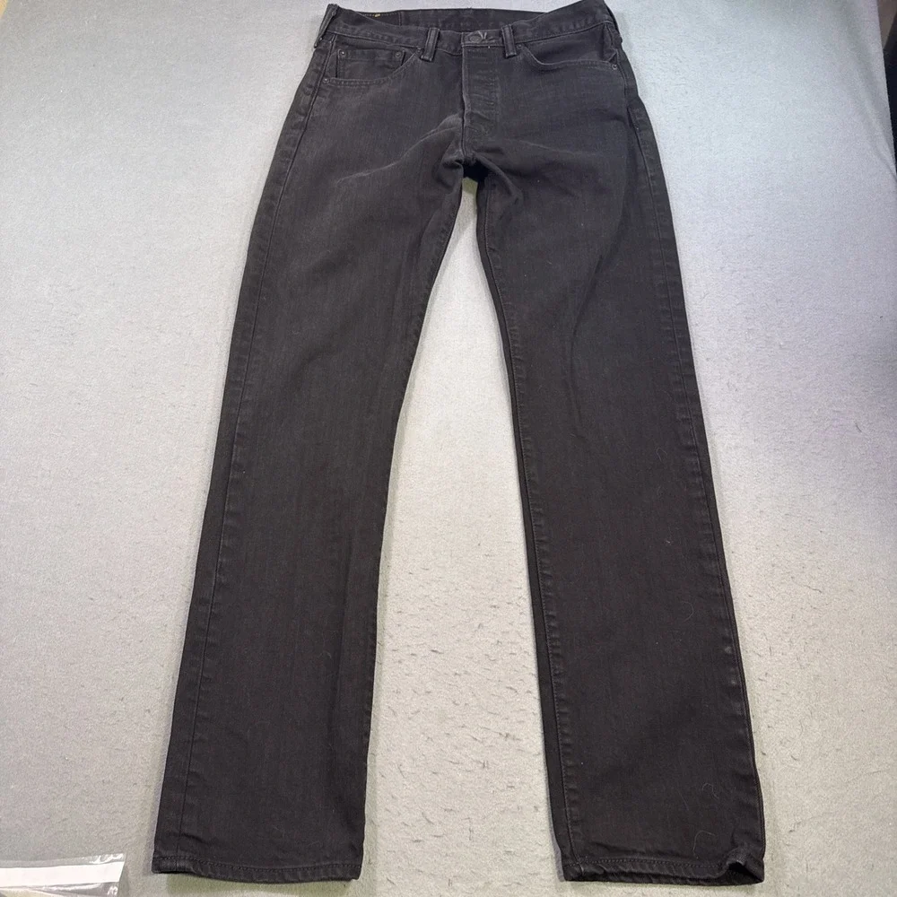 Levi's 501 JEANS MENS 32X34 grunge straight leg skater denim BLACK